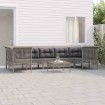 Set de muebles de jardín 8 pzas y cojines ratán sintético gris