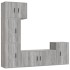 Set de muebles para TV 5 pzas madera contrachapada gris