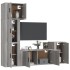 Set de muebles para TV 5 pzas madera contrachapada gris