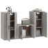 Set de muebles para TV 3 pzas madera contrachapada gris