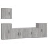 Set de muebles para TV 5 pzas madera contrachapada gris