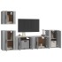 Set de muebles para TV 5 pzas madera contrachapada gris