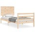 Estructura de cama con cabecero madera maciza 100x200