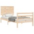 Estructura de cama con cabecero madera maciza 100x200