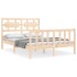 Estructura de cama con cabecero madera maciza 120x200