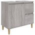 Set de muebles de baño 3 pzas madera contrachapada gris