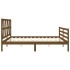 Estructura cama y cabecero madera maciza marrón miel 200x200