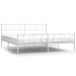 Estructura cama metal con cabecero y estribo blanco 180x200