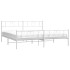 Estructura cama metal con cabecero y estribo blanco 180x200