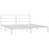 Estructura de cama de metal con cabecero blanco 183x213