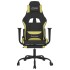 Silla gaming de masaje con reposapiés tela negro y verde