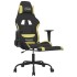 Silla gaming de masaje con reposapiés tela negro y verde