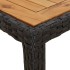 Mesa de jardín madera acacia ratán sintético negra 190x90x75