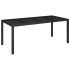 Mesa de jardín superficie de vidrio ratán PE negro 190x90x75