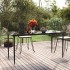 Mesa comedor jardín acero y vidrio templado negro 160x80x74