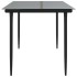 Mesa comedor jardín acero y vidrio templado negro 160x80x74