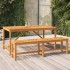 Mesa de comedor de jardín madera maciza de acacia 150x90x74