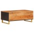 Mesa de centro madera maciza de mango negro marrón 100x54x40