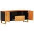 Mueble de TV madera maciza mango marrón y negro 105x33,5x46