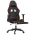 Silla gaming masaje reposapiés cuero sintético negro rojo