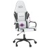 Silla gaming de masaje cuero sintético blanco y