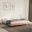 Estructura de cama con cabecero de terciopelo rosa 180x200 cm