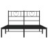 Estructura de cama con cabecero metal negro 150x200