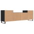 Mueble para TV madera contrachapada negro 160x35x55