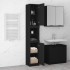 Armario de baño de madera contrachapada negro 32x34x188,5