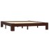 Estructura de cama madera maciza pino marrón oscuro 160x200