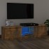 Mueble de TV con luces LED roble ahumado 140x40x35,5