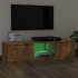 Mueble de TV con luces LED roble ahumado 140x40x35,5