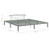 Estructura de cama de metal gris 200x200