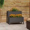 Jardinera de madera maciza de pino gris 84,5x84x75 cm