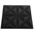 Paneles de pared 3D 48 unidades negro origami 12 m² 50x50