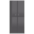 Mueble zapatero contrachapada gris brillo 80x39x178