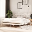 Estructura de cama madera maciza blanco Supe King 180x200 cm