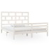 Estructura de cama madera maciza blanco Supe King 180x200