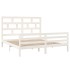 Estructura de cama madera maciza blanco Supe King 180x200