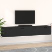 Armarios de pared 2 uds contrachapada negro 100x36,5x35 cm