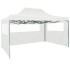 Carpa plegable profesional con 3 paredes acero blanco 3x4