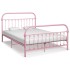 Estructura de cama de metal rosa 140x200