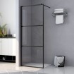 Mampara ducha accesible vidrio ESG transparente negro 100x195cm