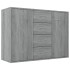 Aparador de madera contrachapada gris Sonoma 88x30x65