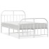 Estructura cama metal con cabecero y estribo blanco 120x200