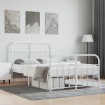 Estructura cama metal con cabecero y estribo blanco 120x200 cm