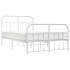 Estructura cama metal con cabecero y estribo blanco 120x200