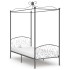 Estructura de cama con dosel metal gris 90x200