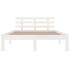 Estructura de cama madera maciza blanca 140x200