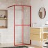 Mampara puerta de ducha vidrio transparente ESG rojo 80x195